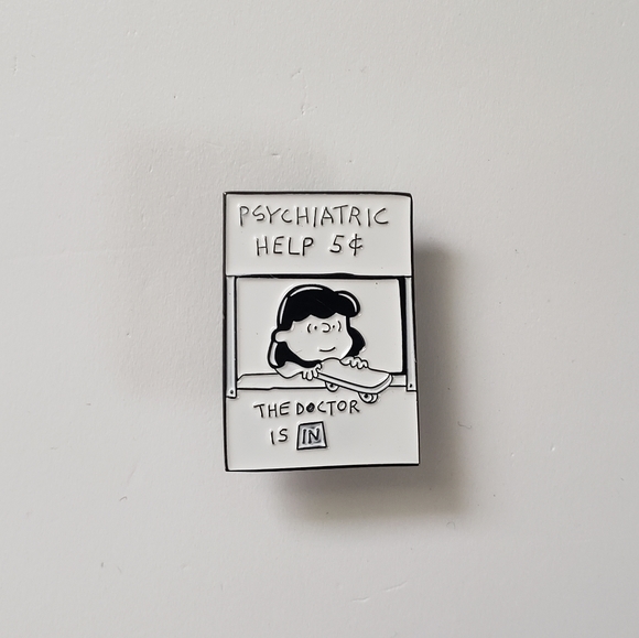 Jewelry 215 Peanuts Lucys Psychiatry Booth Pin Poshmark